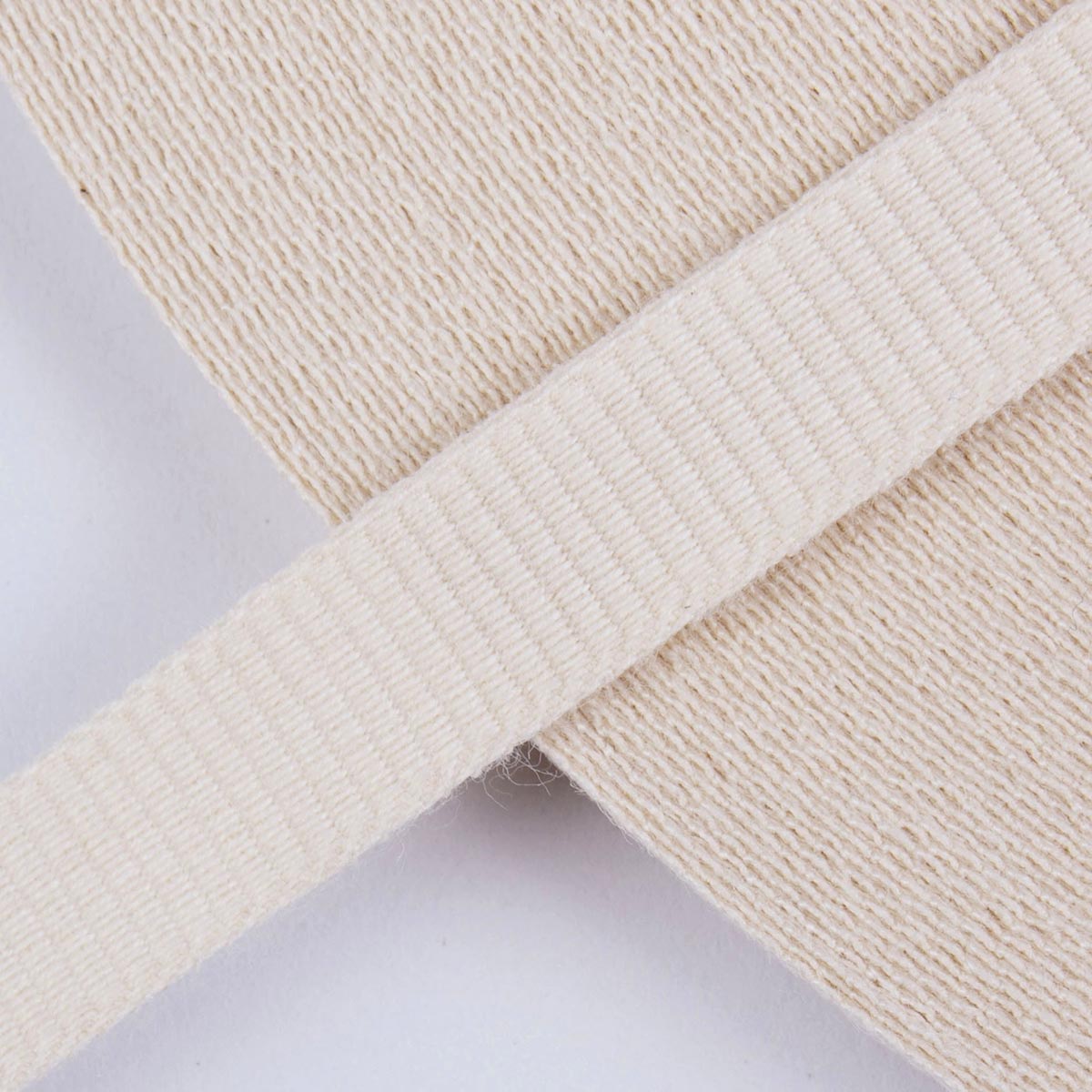 Tight weave cotton ribbon - 1/4 width / Natural