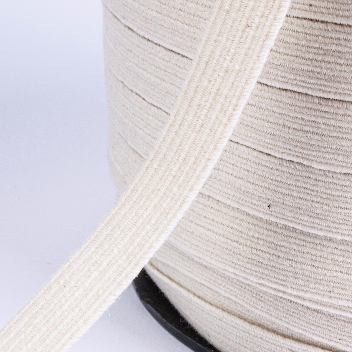 Elastic ribbon organic cotton natural colour