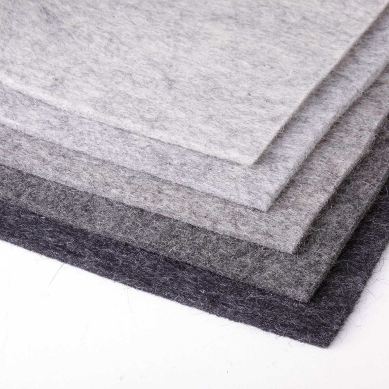 Samples wool felt heavy grey range